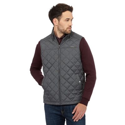 RJR.John Rocha Big and tall grey textured quilted gilet
